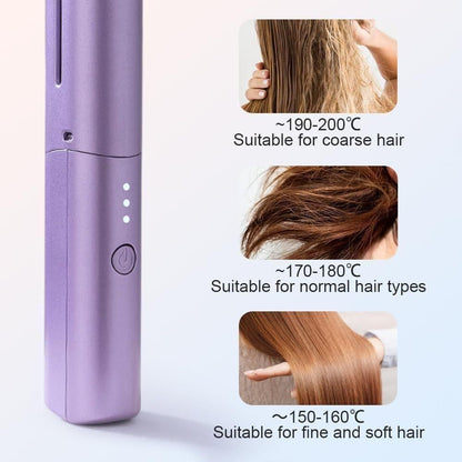Hair Straightener Cordless Rechargeable Mini Adjustable Hot Comb